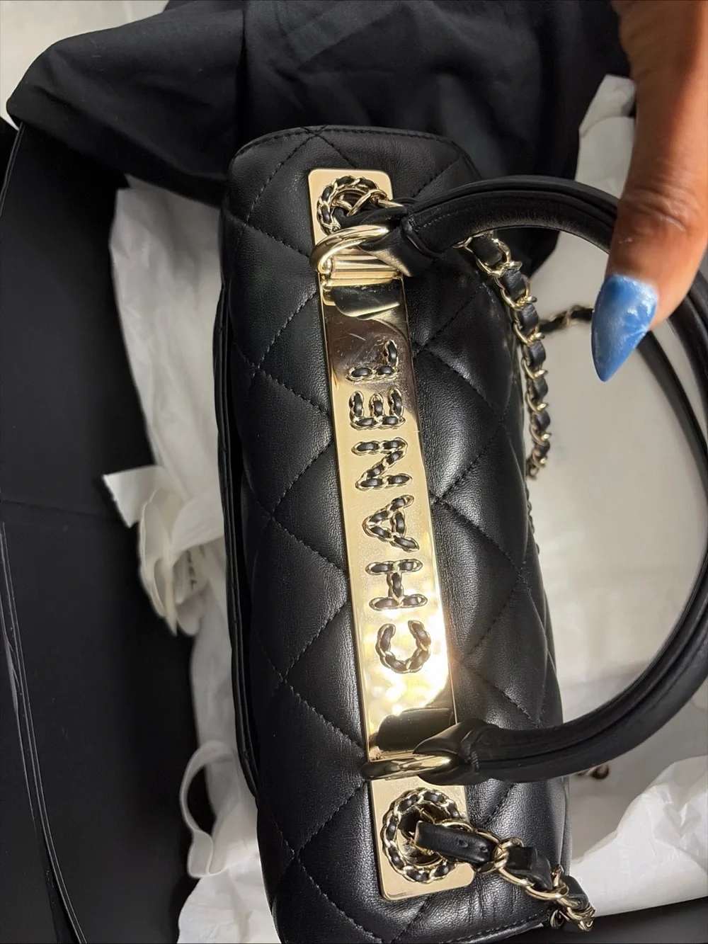 CHANEL Black Quilted Leather Small Flap Bag